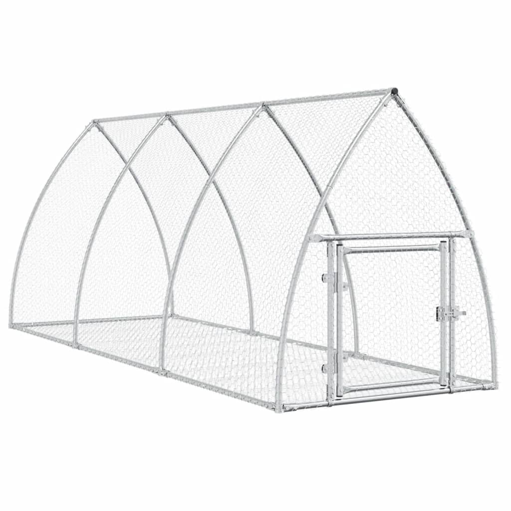 Vidaxl Rabbit Hutch 300x1055x120 cm de acero galvanizado de plata de color