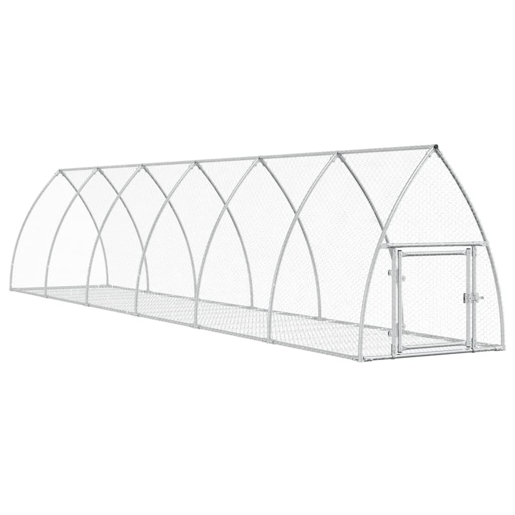 Vidaxl Rabbit Hutch 600x1055x120 cm de acero galvanizado de color plateado