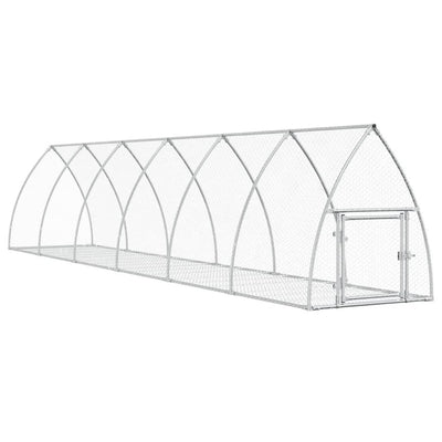 Vidaxl konijnenhok 600x105x120 cm gegalvaniseerd staal zilverkleurig