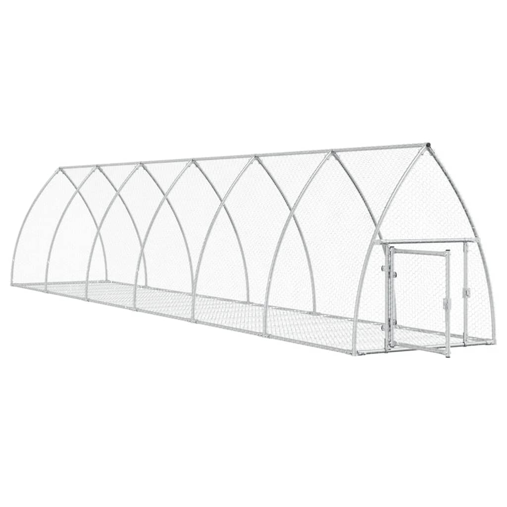 Vidaxl Rabbit Hutch 600x1055x120 cm de acero galvanizado de color plateado