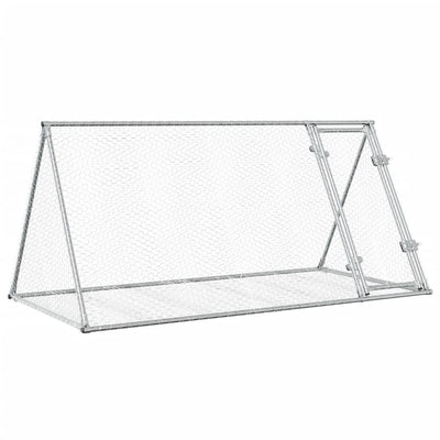 Vidaxl Rabbit Hutch 200x105x91 cm de acero galvanizado de plata de color