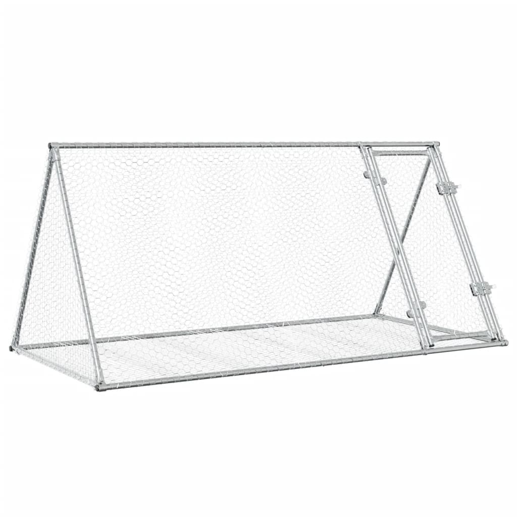 Vidaxl Rabbit Hutch 200x105x91 cm de acero galvanizado de plata de color