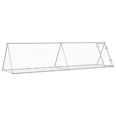 Vidaxl Rabbit Hutch 400x1055x91 cm de acero galvanizado de color plateado