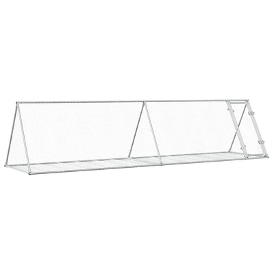 Vidaxl Rabbit Hutch 400x105x91 cm Acciaio zincato colorato in argento