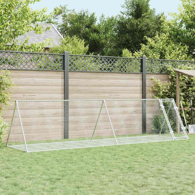 Vidaxl Rabbit Hutch 400x105x91 cm Acciaio zincato colorato in argento
