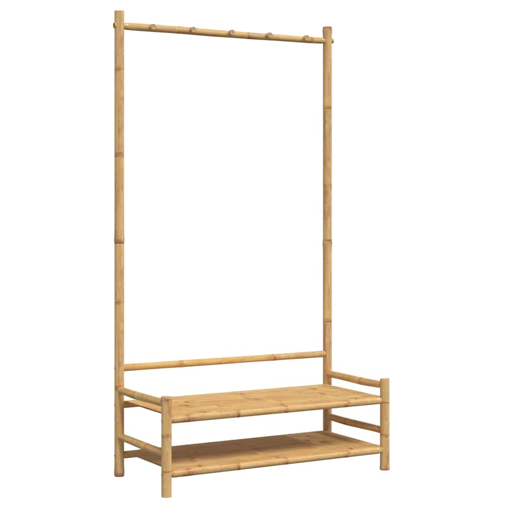 Rastrellone per vestiti Vidaxl con ripiani 103x40x183 cm bambù