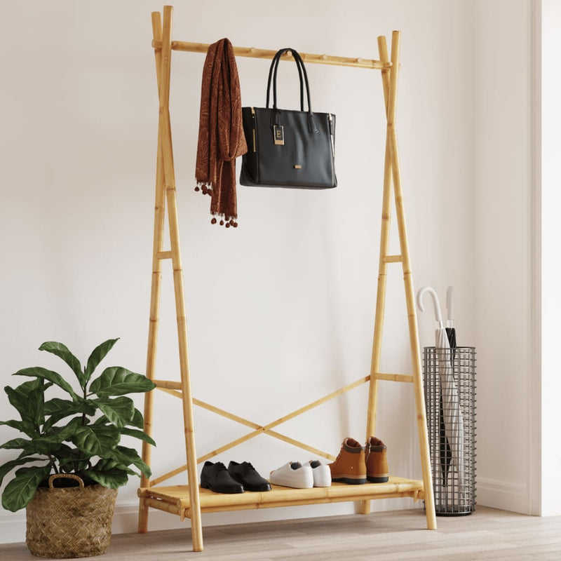 Estante de ropa Vidaxl con estante 102x50x190 cm de bambú