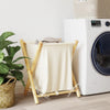Vidaxl Laundry Basket 45x55x63.5 cm Crema di bambù bianco