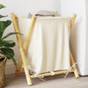 Vidaxl Laundry Basket 45x55x63.5 cm Crema di bambù bianco