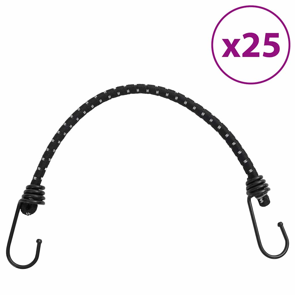 Vidaxl Spanelastics con strisce riflettenti e ganci 25 pezzi 38 cm
