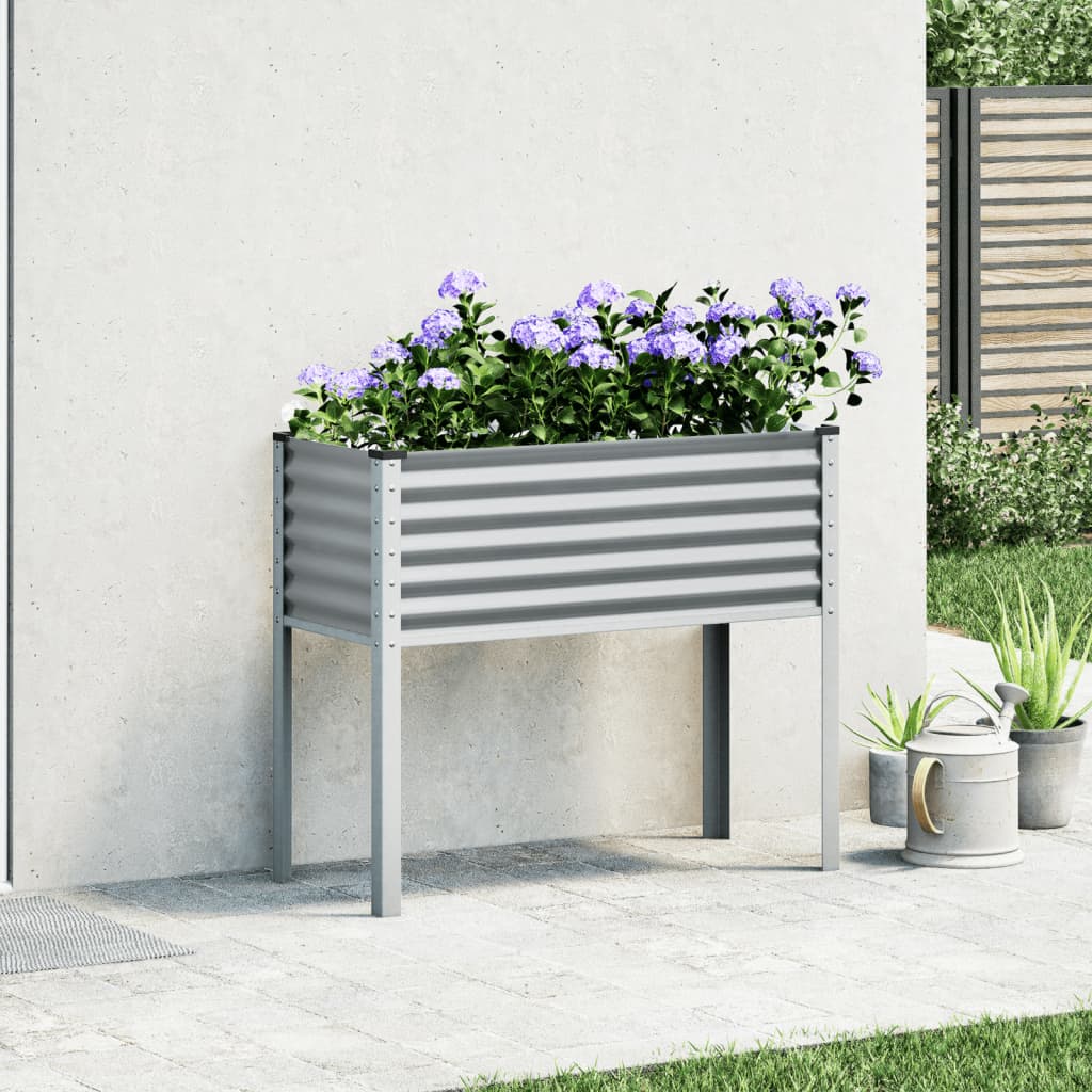 Casella di pianificazione Vidaxl 100x41x90 cm in acciaio grigio