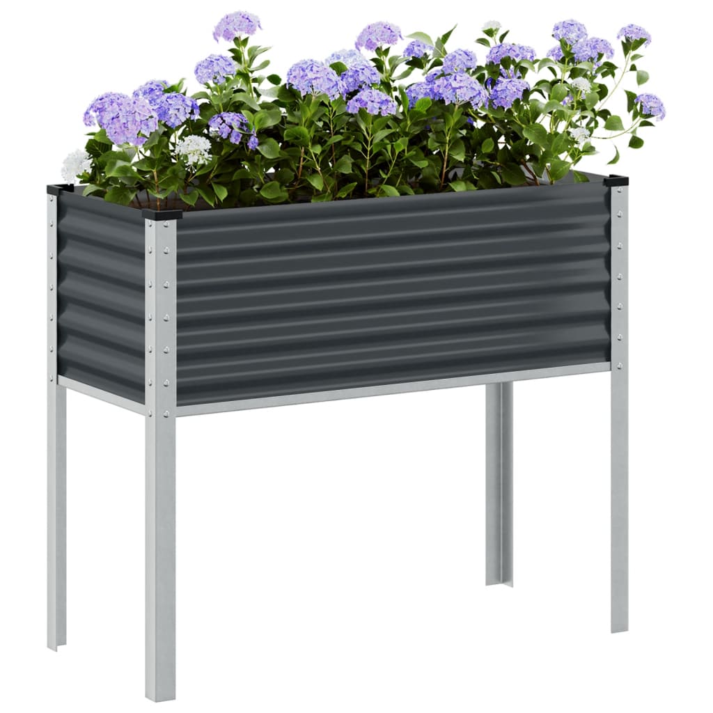 Vidaxl plantenbak 100x41x90 cm staal antracietkleurig