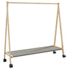 Estante de ropa Vidaxl con estantes y ruedas 106x34x106.5 cm de bambú
