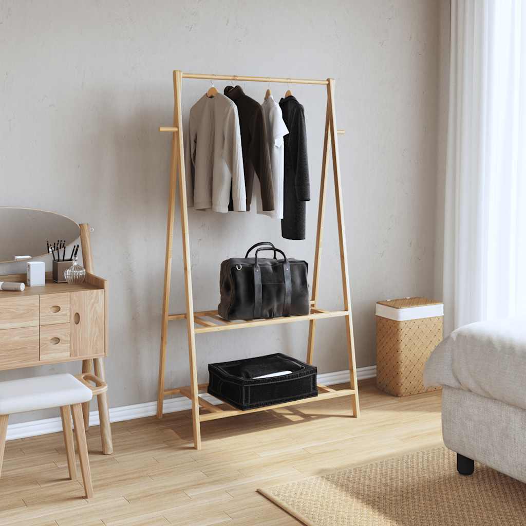 Estante de ropa Vidaxl con estantes 96x45.5x150.5 cm de bambú