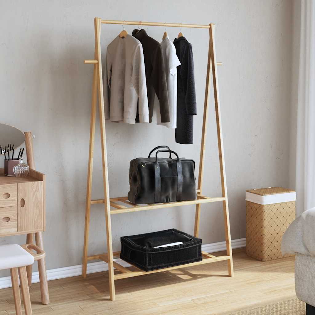 Estante de ropa Vidaxl con estantes 96x45.5x150.5 cm de bambú