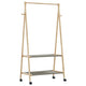 Pianto di abbigliamento Vidaxl con ripiani e ruote 96x45.5x155.5 cm in bambù