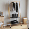 Pianto di abbigliamento Vidaxl con ripiani e ruote 96x45.5x155.5 cm in bambù