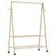 Pianto di abbigliamento Vidaxl con ripiani e ruote 132x45.5x155.5 cm in bambù