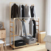 Rastrello per abbigliamento vidaxl con ripiani e ruote 90x35x155 cm bambù