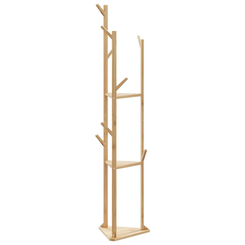 Rastrellino Vidaxl con ganci e ripiani 39x33x166 cm Bamboo