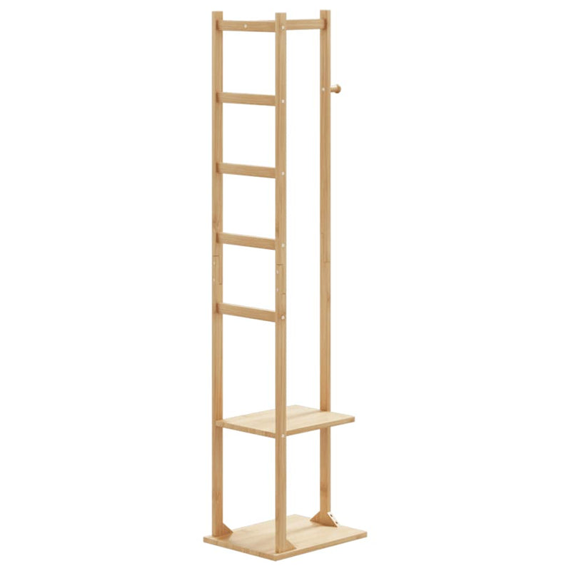 Rastrellino vidaxl con ganci e ripiani 38.5x30x156 cm bambù