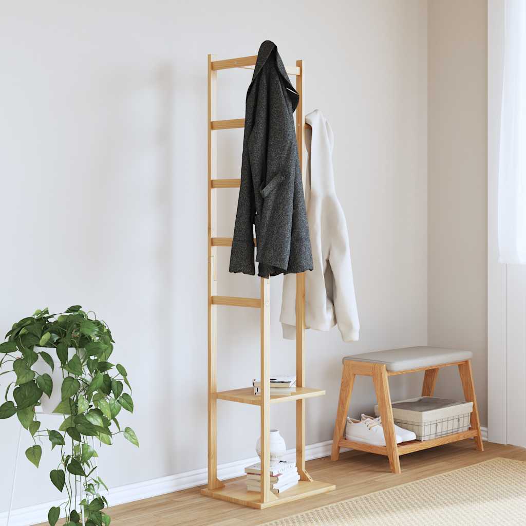 Rastrellino vidaxl con ganci e ripiani 38.5x30x156 cm bambù