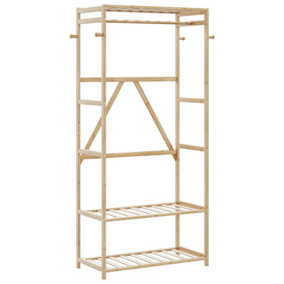 Appendiabiti Vidaxx con ripiani 80x40x175 cm bambù