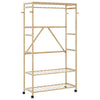 Vidaxl kledingrek met schappen en wielen 110x40x180 cm bamboe