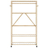 Vidaxl kledingrek met schappen en wielen 110x40x180 cm bamboe