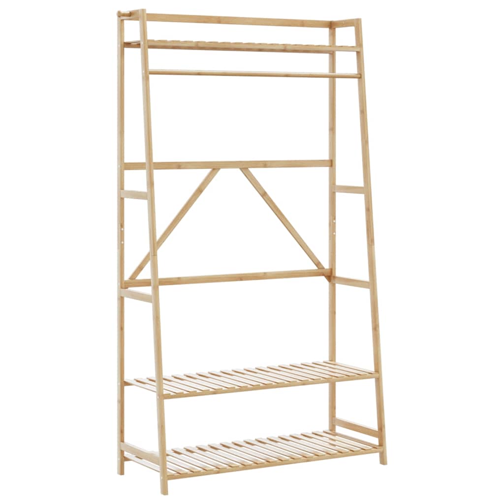 VidaXL appendiabiti con ripiani 110x40x180 cm bambù