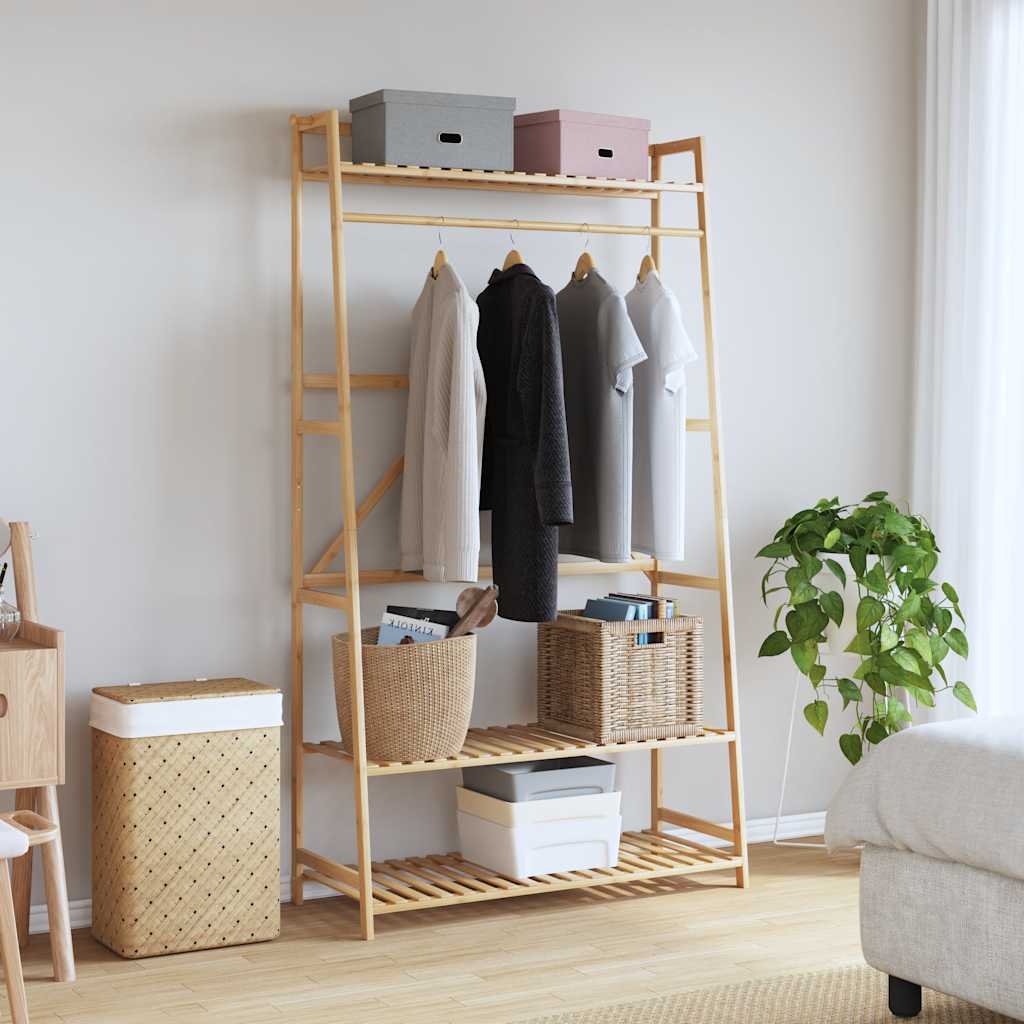 VidaXL appendiabiti con ripiani 110x40x180 cm bambù