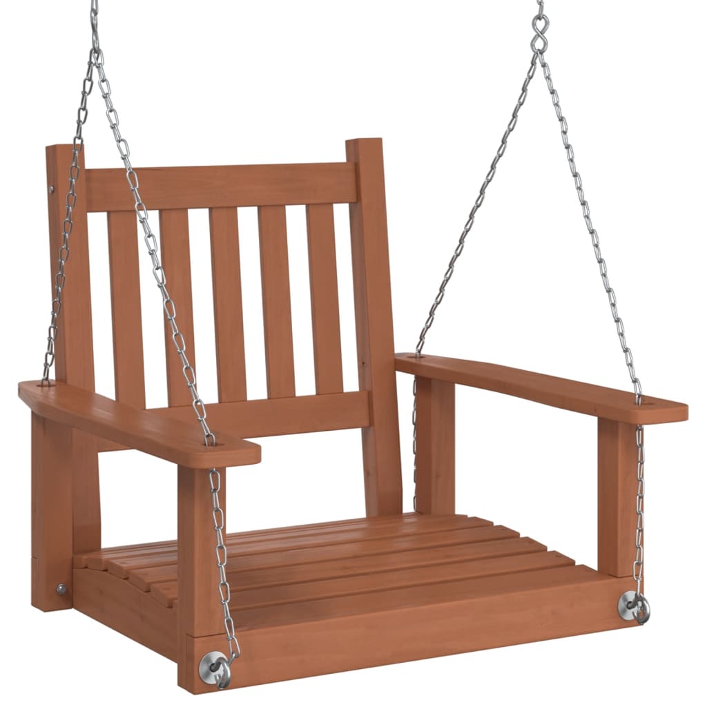 Silla de columpio de jardín Vidaxl con collares de metal de pino sólido