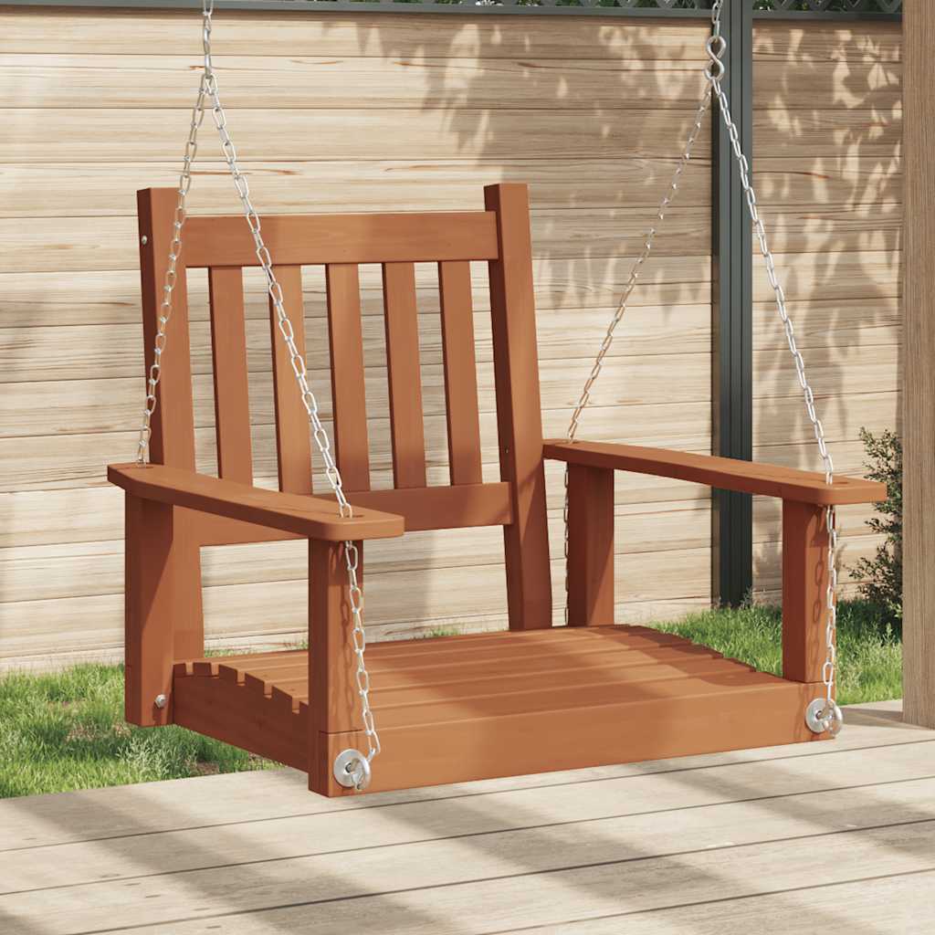 Silla de columpio de jardín Vidaxl con collares de metal de pino sólido