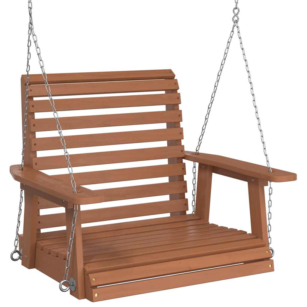 Vidaxl Garden Swing sedia con collane metalliche in pino solido marrone