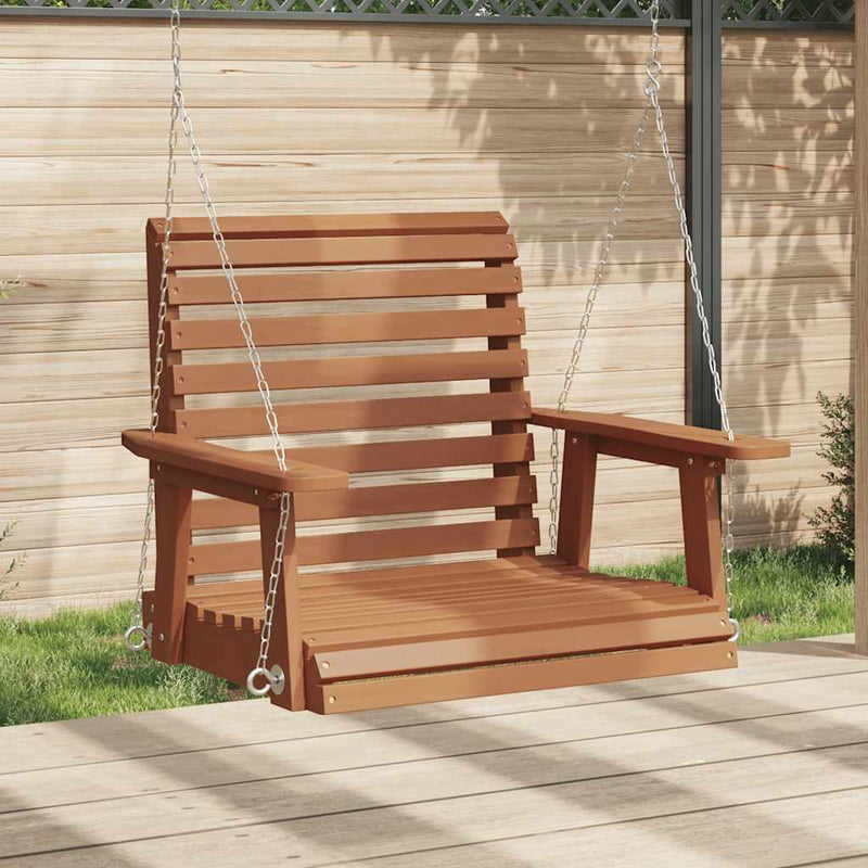 Vidaxl Garden Swing sedia con collane metalliche in pino solido marrone