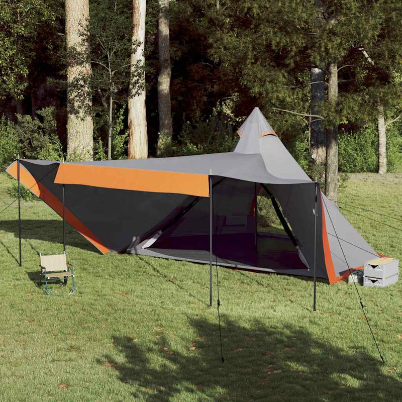 Vidaxl Tipante 6 persone impermeabili grigio e arancione