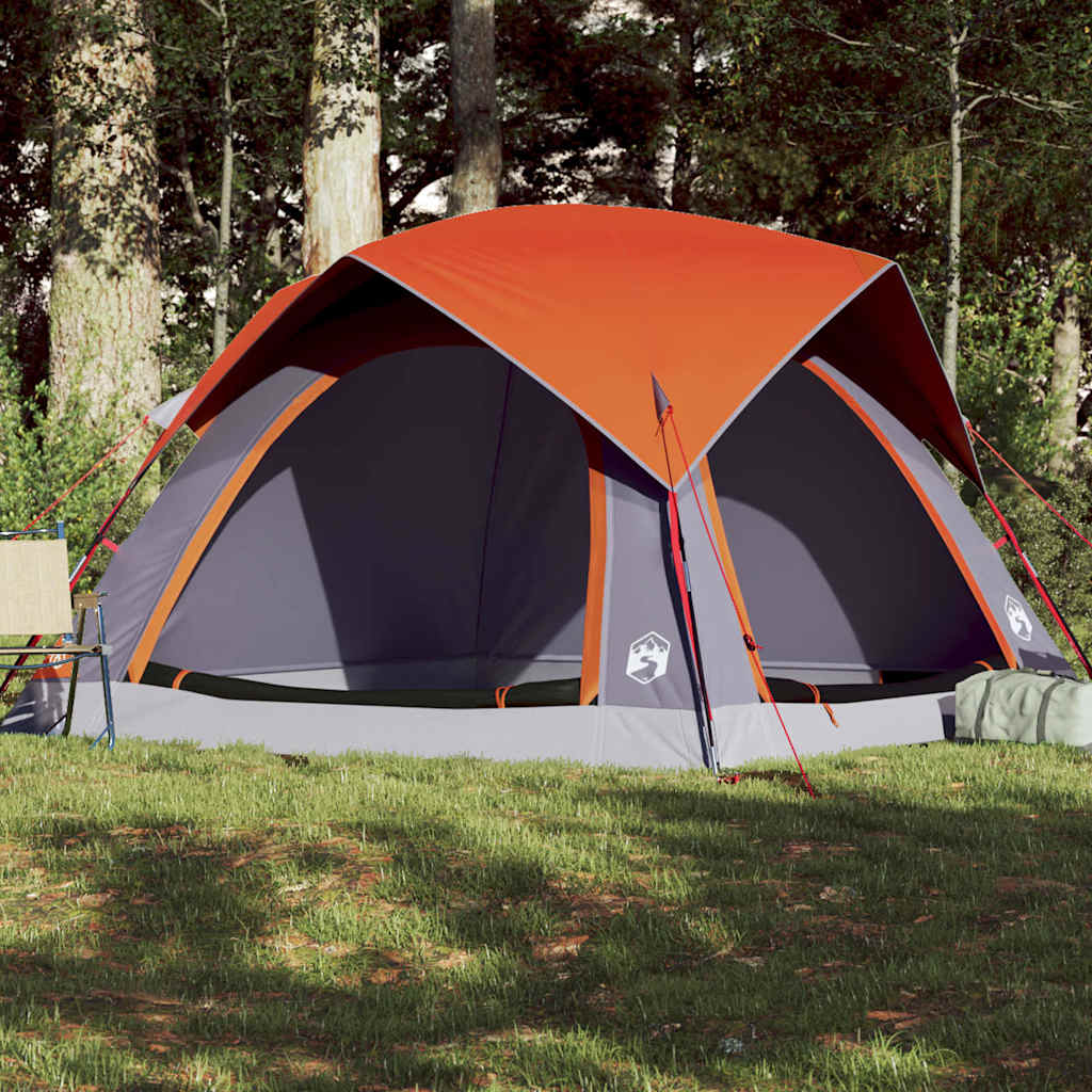 Tenda Vidaxl Grey e arancione impermeabili per 4 persone