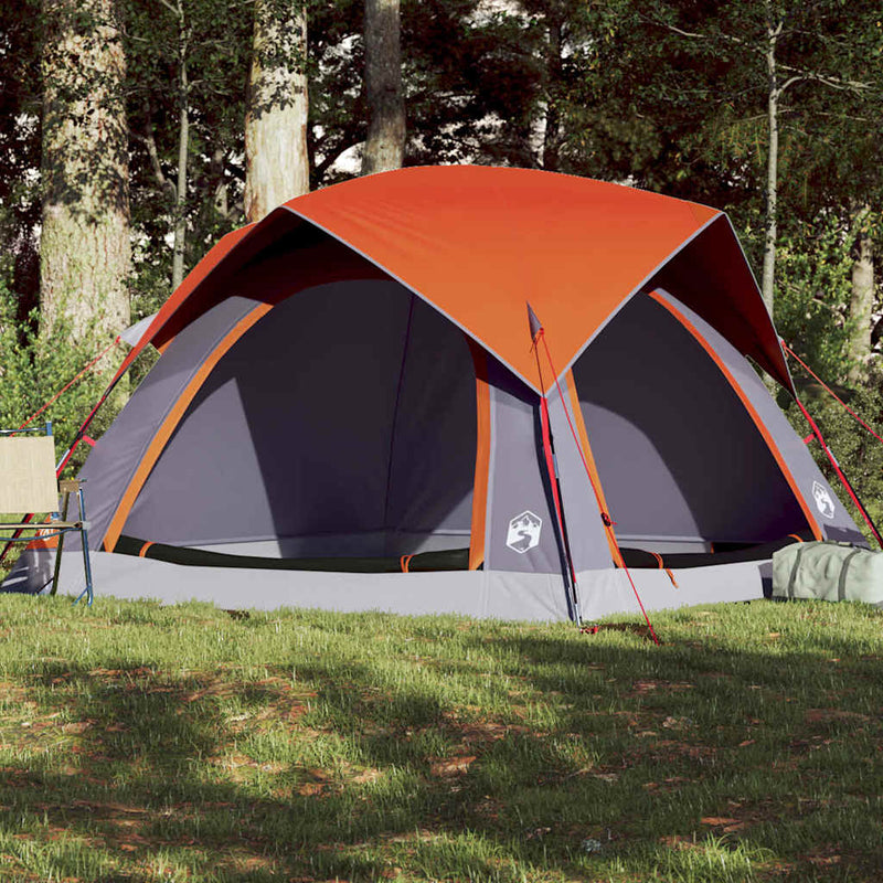 Vidaxl Tent 4-Persona impermeable gris y naranja