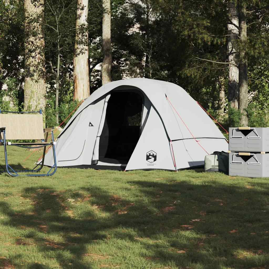 Vidaxl tienda de campaña cabina 4 personas tela opaca blanco impermeable