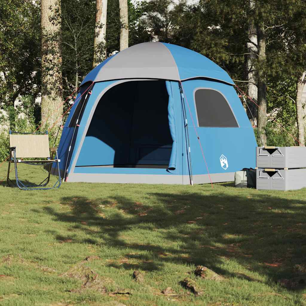 Tienda familiar VidaXL iglú 6 personas impermeable azul