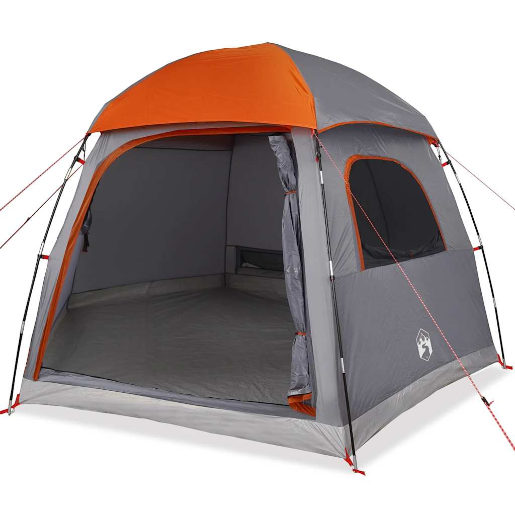 Tenda familiare Vidaxx igloo 6 persone impermeabile grigia e arancione
