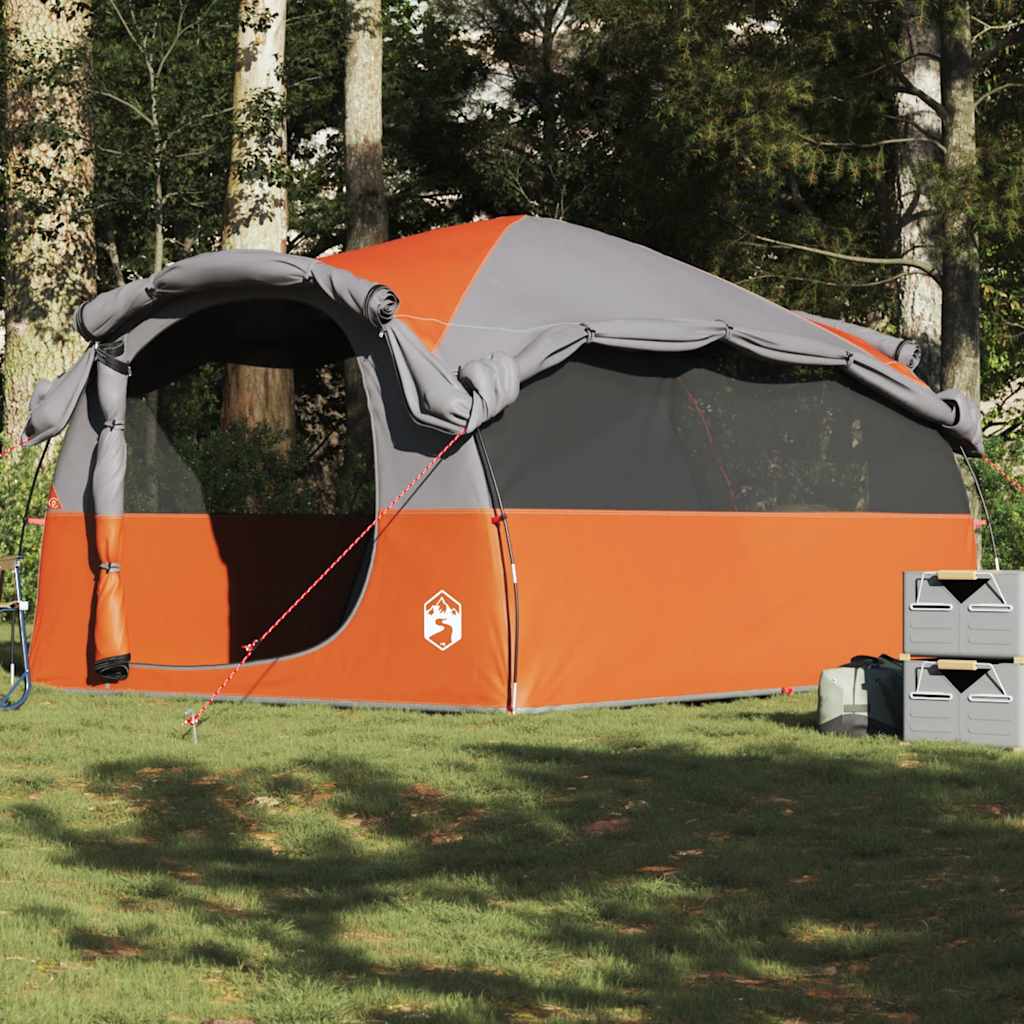 Tenda a tunnel Vidaxx per 6 persone impermeabile grigia e arancione