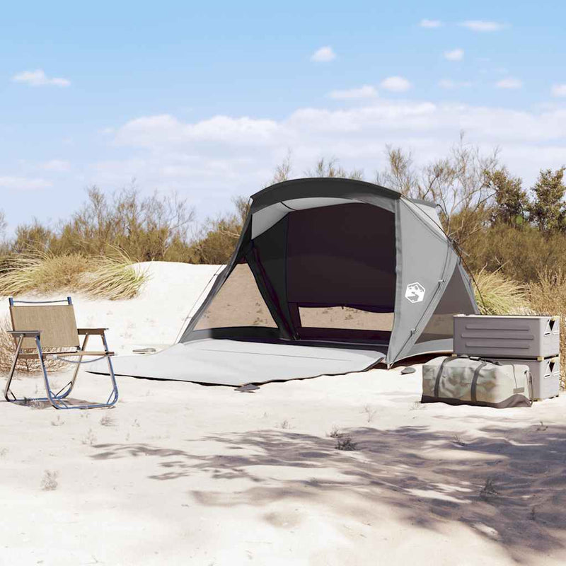 Tenda da spiaggia VidaXL per 2 persone impermeabile grigia