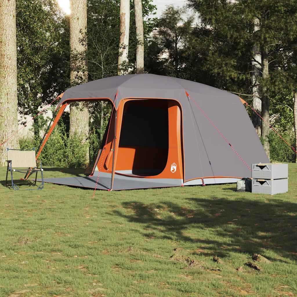 Tienda de campaña VidaXL con cúpula para veranda, 5 personas, impermeable, gris naranja
