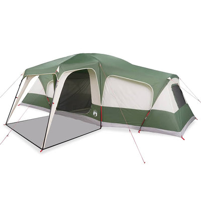 Tenda familiare VidaXL con cupola veranda, verde impermeabile per 9 persone