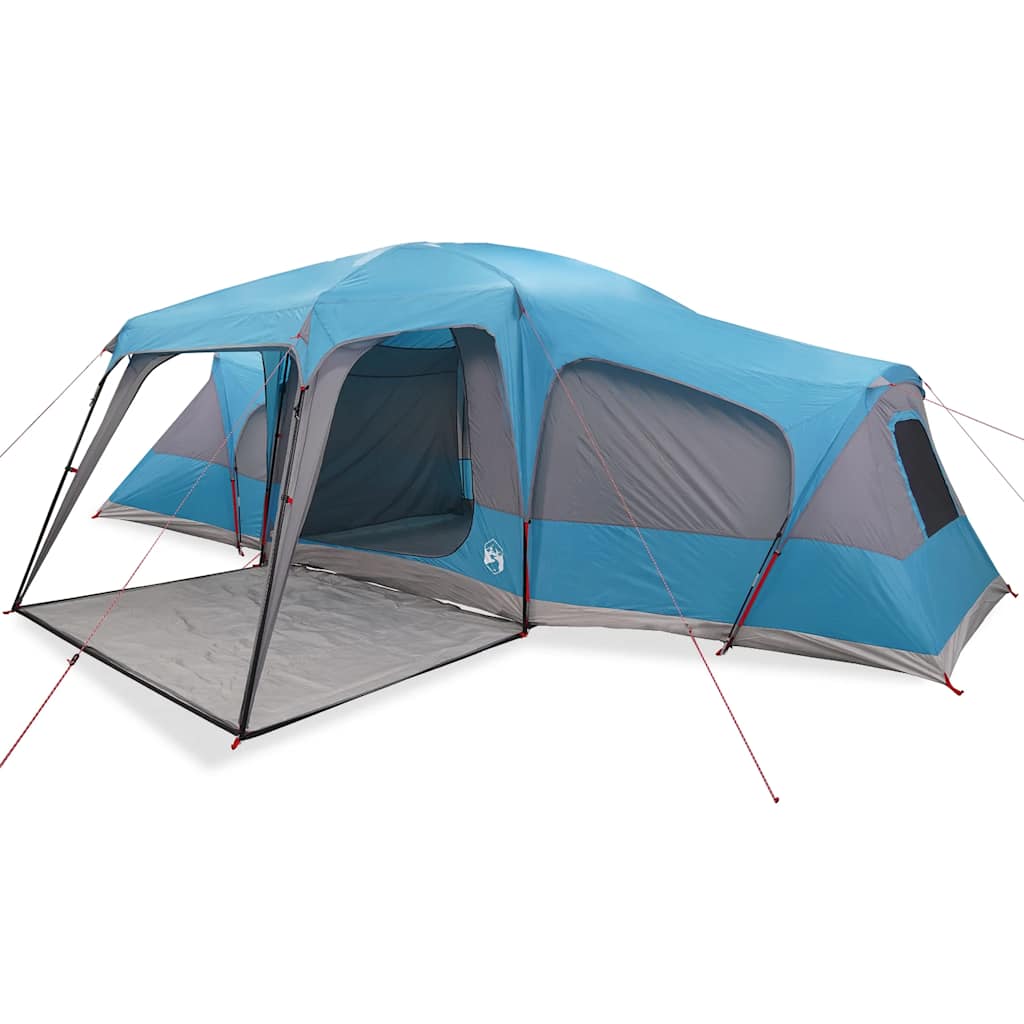 Tienda familiar VidaXL con cúpula veranda, 9 personas impermeable azul