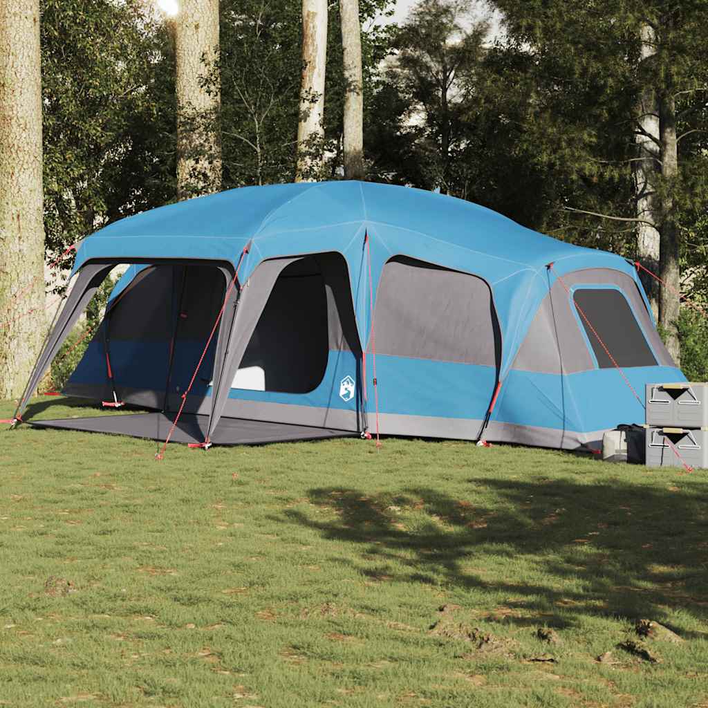 Tienda familiar VidaXL con cúpula veranda, 9 personas impermeable azul