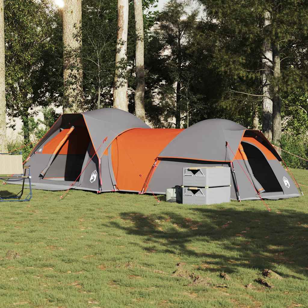 Tenda VidaXL 5 persone impermeabile grigia e arancione