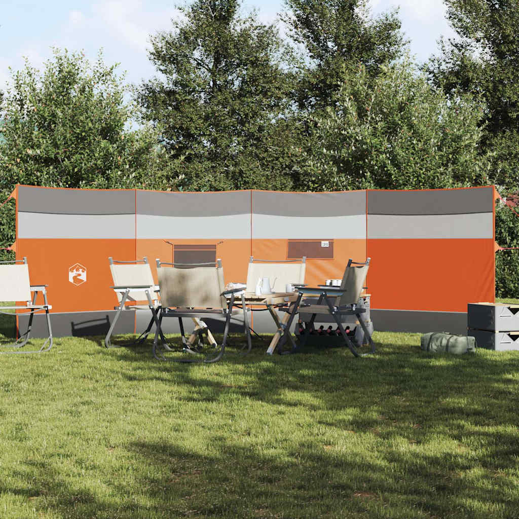 VidaXL parabrisas camping impermeable 510x153 cm gris y naranja