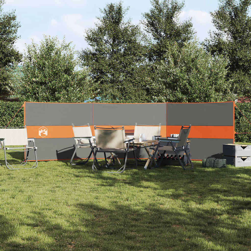 VidaXL parabrezza da campeggio impermeabile 490x123 cm grigio e arancione